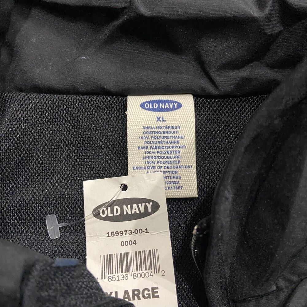 Old Navy Athletic Vintage NWT Y2K Black 3M Full Zip Work Vest Men's Size XL - Picture 6 of 8